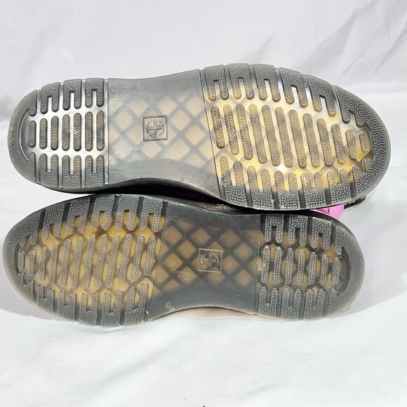 Dr. Martens Zavala Lace Up Combat Pink Leather Boots Women 8 LA004 Used - Picture 7 of 11